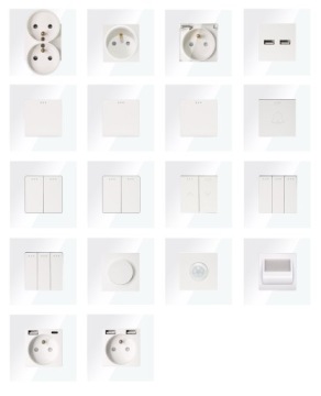 MIUUN Модуль одиночного переключателя белый для рамок MIUUN