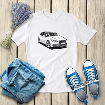Koszulka Męska Z Nadrukiem Bawełniany T-shirt Na Prezent Auto Audi A3 XL