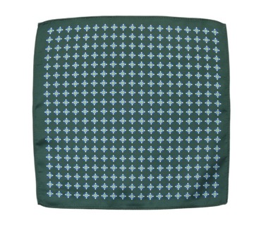 Зеленый нагрудный платок с геометрическим узором