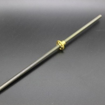 Трапециевидный винт T8 8 мм гайка 500 мм THSL-500-8D