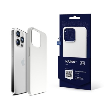 Pouzdro pro iPhone 15 Pro 3mk Hardy Silicone MagCase bílo-stříbrné