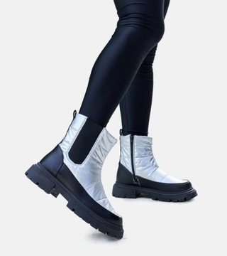 Metaliczne ocieplane śniegowce Galvani 25525 rozmiar 40