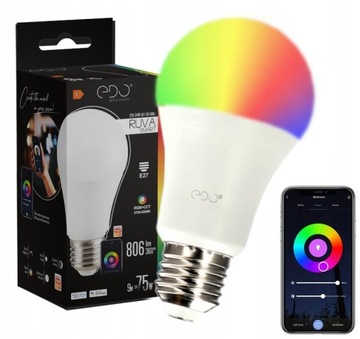 Żarówka LED SMART 10W E27 WW-CW +RGB Wi-Fi TUYA