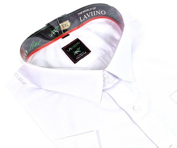 Koszula męska biała na krótki rękaw klasyczna BK109 gładka r. 6XL