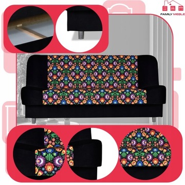 Kanapa sofa Sara Print Duo rozkładana wersalka spania bonell łóżko Family m