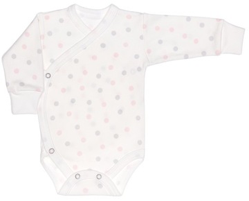 Body kopertowe długi rękaw 56 groszki pastel