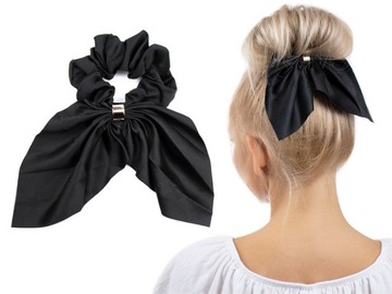 GUMKA do włosów frotka SCRUNCHIES KOKARDA czarna