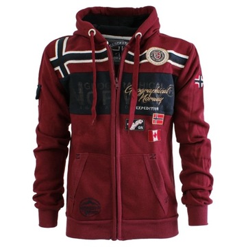 Geographical Norway Sweatshirt Garadock Hoodie Burgundy Man