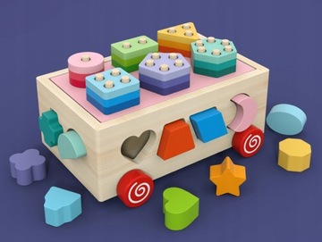 Деревянный образовательный кубик блоки 924