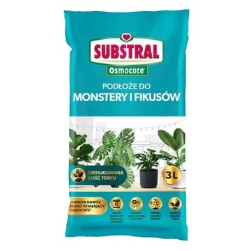 Podłoże najwyższej jakości Osmocote do monstery fikusów 3L Substral
