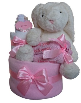 DUŻY TORT Z PIELUCH PREZENT Z PAMPERSÓW 2 CHRZEST BABY SHOWER NARODZINY