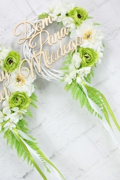 Дверной венок Дом невесты ЗЕЛЕНЫЙ 2 шт.