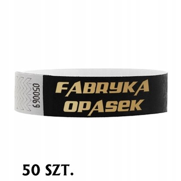 OPASKI NA RĘKĘ TYVEK 19mm - 50szt. NADRUK ZŁOTYM