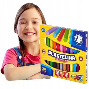 Kolorowa PLASTELINA Szkolna dla Dzieci 24 Kolory