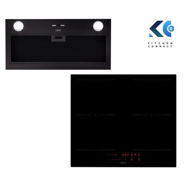 Zestaw Kernau Kitchen Connect Płyta + Okap Czarny