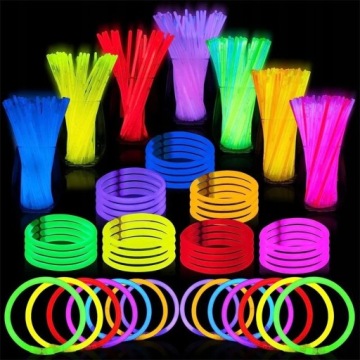 СВЕТЯЩИЕСЯ ФЛУО БРАСЛЕТЫ 100 ШТ. РАЗЪЕМЫ PARTY NEON CHIMICAL LIGHT