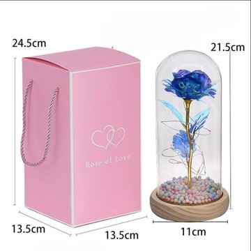 ВЕЧНАЯ РОЗА В СТЕКЛЕ, ПОДАРОК ​​НА ДЕНЬ БАБУШКЕ И ДЕДУШКЕ, ПОДСВЕТКА СВЕТОДИОДНАЯ