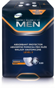 TENA MEN LEVEL 3 Wkładki anatomiczne 20 sztuk