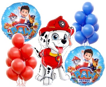 Balony urodzinowe Paw Psi Patrol - Zestaw balonów Paw Patrol Marshall