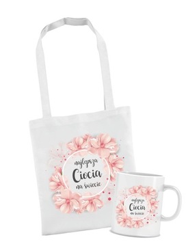 Zestaw TORBA + KUBEK Ciocia Najlepsza Ciocia