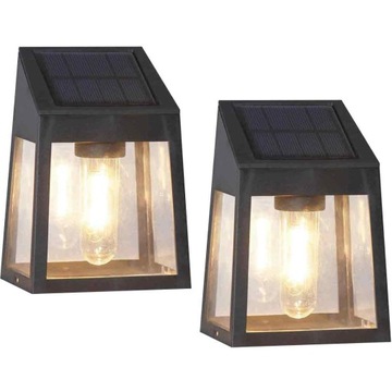 ZESTAW 2X LAMPA ŚCIENNA SOLARNA KINKIET ELEWACYJNY