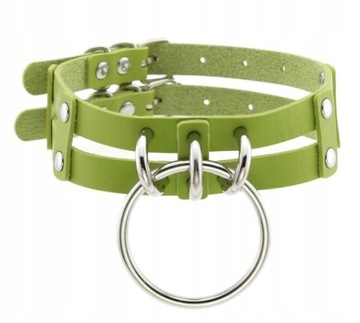 Choker naszyjnik skóra podwójny z kołem