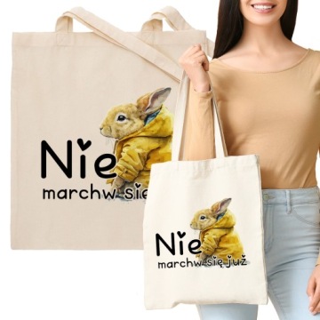 Torba Eko Beżowa Na Prezent NIE MARCHW SIĘ Wzory