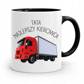 KUBEK CZARNY NA DZIEŃ OJCA NAJLEPSZY KIEROWCA z Nadrukiem ze Zdjęciem