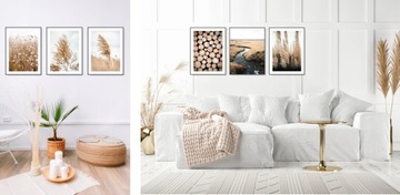 БОХО 30х40 КАРТИНА ПРИРОДА ТРАВА БЕЖЕВЫЙ постер №20