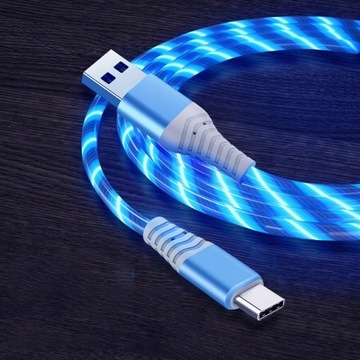 Świecący kabel 3A Kabel Micro USB typu C Szybki