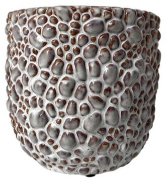 DONICZKA CERAMICZNA OSŁONKA KREMOWA BRĄZ 20X20
