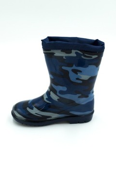 Kalosze DZIECIĘCE gumowce WSUWANE moro GRANATOWE (30)