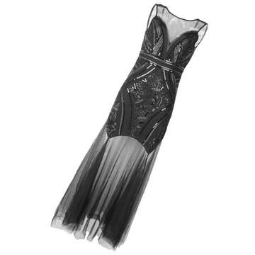 Damska sukienka bez rękawów bez pleców, czarna, XL