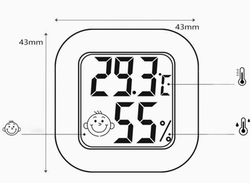 ЭЛЕКТРОННЫЙ КОМНАТНЫЙ ТЕРМОМЕТР ЦИФРОВОЙ ГИГРОМЕТР МЕТЕОСТАНЦИЯ + БАТАРЕЯ