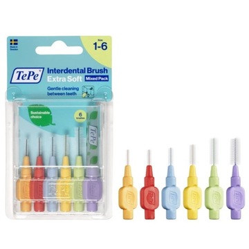 TEPE EXTRA SOFT SZCZOTECZKI MIĘDZYZĘBOWE MIX 6 szt