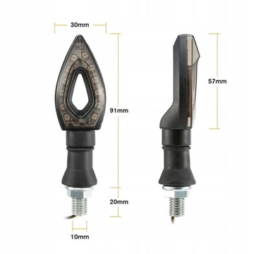 ПОВОРОТНИКИ 12x светодиодные МОТОЦИКЛ ЧЕТЫРЕХСТРЕЛКА 4шт.
