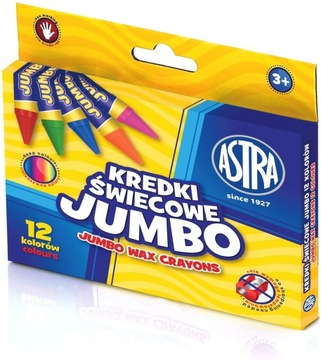 Astra KREDKI ŚWIECOWE WOSKOWE JUMBO grube 12 kolorów