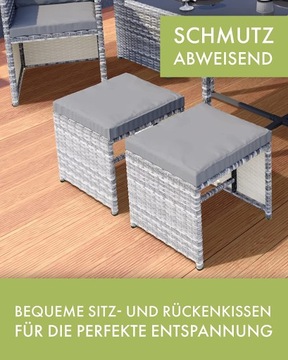 VEGAS MEBLE OGRODOWE POLYRATTAN 13el. SZARY