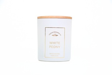 Świeca sojowa WHITE PEONY 270 ml DUŻA POJEMNOŚĆ naturalnie PIĘKNY ZAPACH!