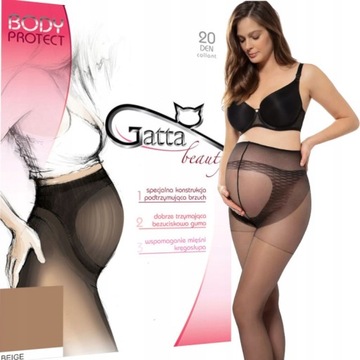 GATTA RAJSTOPY BODY PROTECT r.4-L BEIGE CIĄŻOWE 20