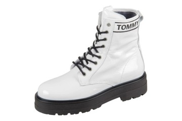 Botki TOMMY JEANS buty skórzane jesienne trepy białe lakierowane r. 41