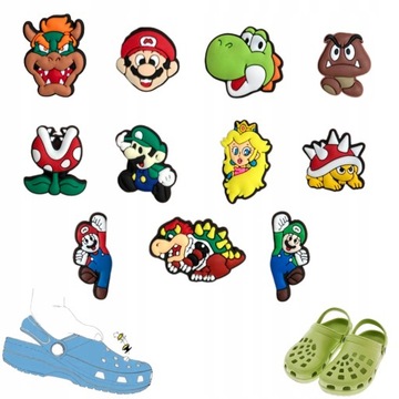 PRZYPINKI DO BUTÓW CROCS WPINKI MARIO BROS - 12SZT