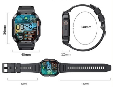 SMARTWATCH ZEGAREK MĘSKI Z FUNKCJA ROZMOWY SPORT POMIARY WODOODPORNY PL