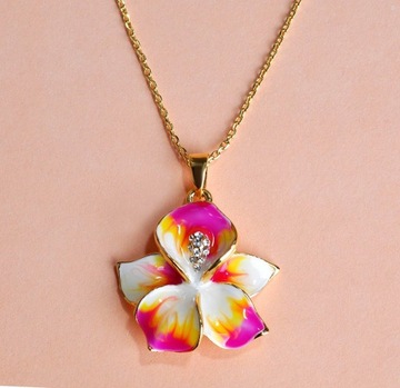 -% ОЖЕРЕЛЬЕ-КУЛОН С ЦВЕТКОМ ОРХИДЕИ