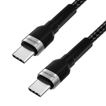 КАБЕЛЬ WOZINSKY ПЛЕТЕННЫЙ КАБЕЛЬ ДЛЯ ЗАРЯДКИ USB-C / USB-C PD 65 Вт 2 м