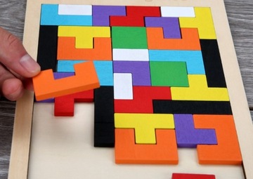 ТАНГРАМ МАГНИТНЫЕ БЛОКИ ДЕРЕВЯННАЯ ЛОГИЧЕСКАЯ ЗАГАДКА