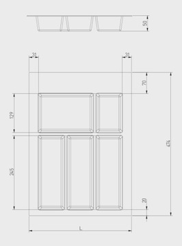 Вставка для столовых приборов GTV Axispace 400 антрацит