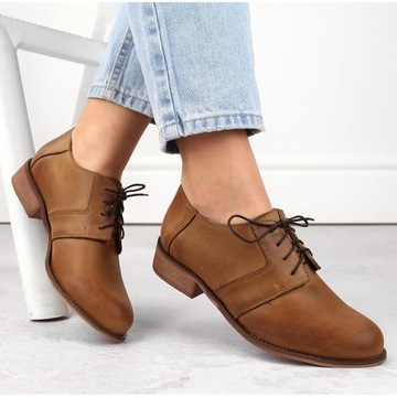 Brązowe Skóra naturalna Buty Dolce Pietro r.37