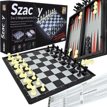 3W1 GRY SZACHY MAGNETYCZNE WARCABY BACKGAMMON
