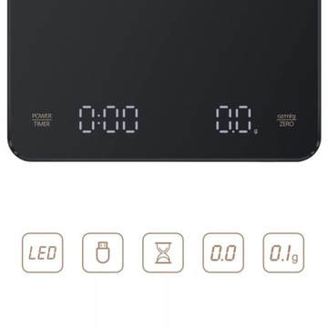 ЭЛЕКТРОННЫЕ ТОЧНЫЕ КУХОННЫЕ ВЕСЫ, КОФЕЙНЫЕ ВЕСЫ С ТАЙМЕРОМ, МАКС. 3 кг